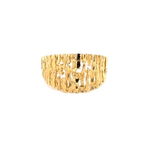 Vintage 1980's 14k yellow gold wide band ring