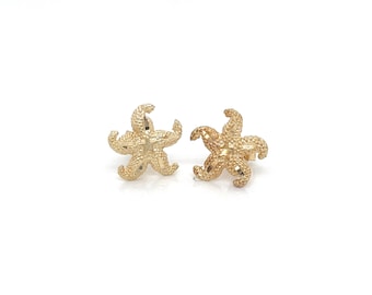Vintage 14k Yellow Gold Starfish Earrings