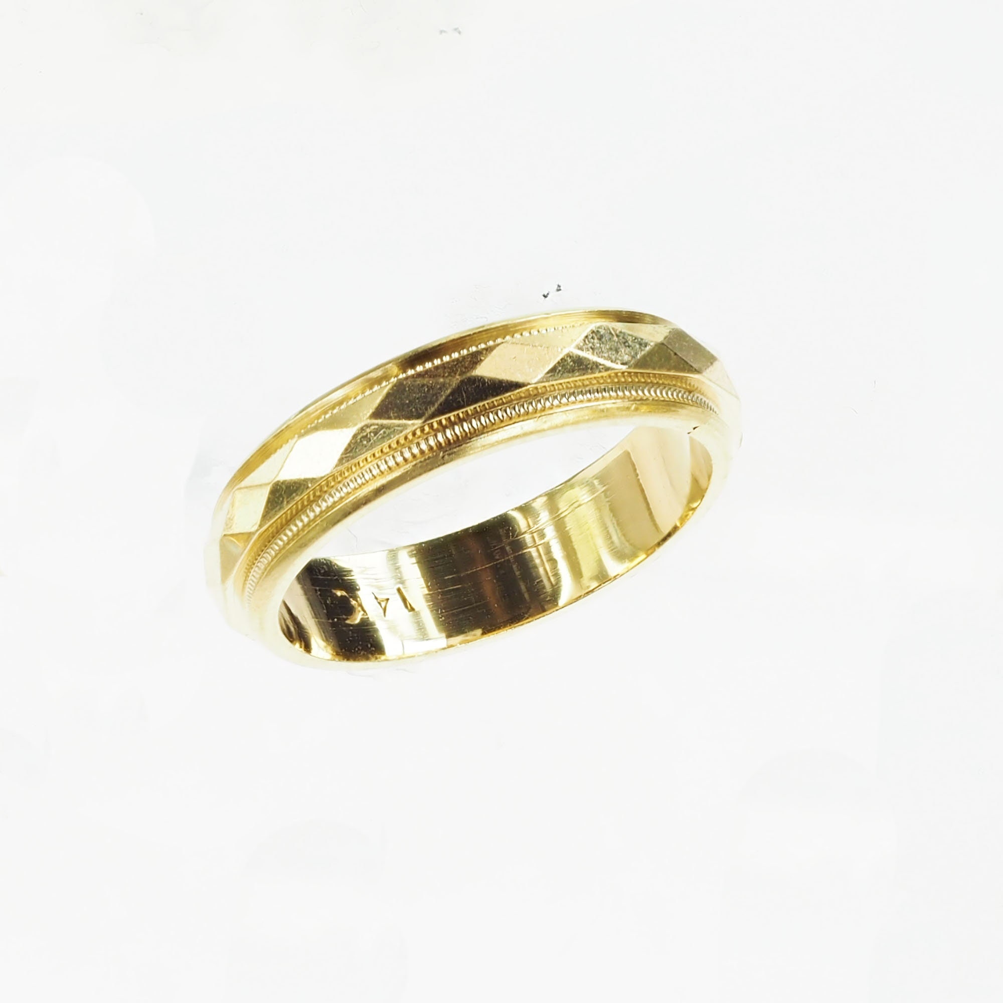 Vintage 1950s 14k Yellow Gold Milgrain Stackable Ring - Etsy