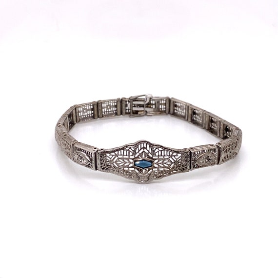 Vintage Style Antique Square Link Diamond Bracelet, 3 ctw