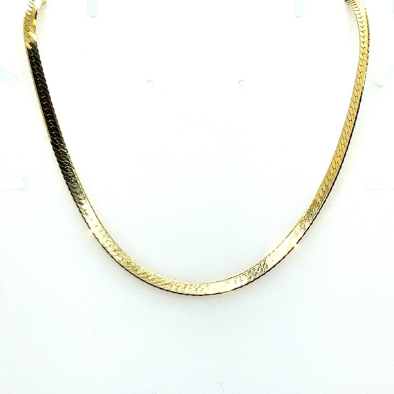 Vintage 14k yellow gold Herringbone Chain - image 1