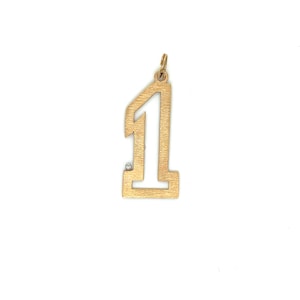 Vintage 14k yellow gold large #1 charm with a small diamond
