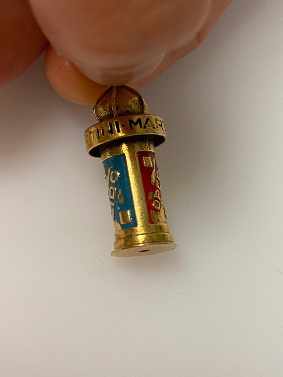 Vintage 14k yellow gold Martini logo billboard sign charm View 4