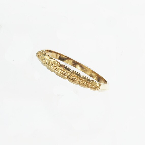 Vintage 1940's Yellow Gold Engraved Band - image 5