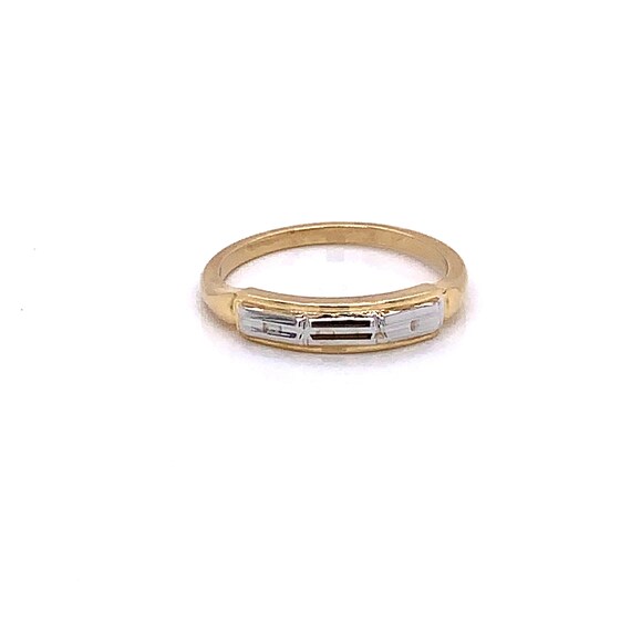 Vintage 1940's 14k 2-tone gold wedding band - image 1