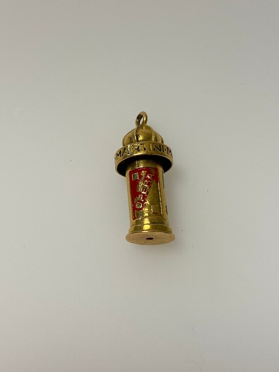 Vintage 14k yellow gold Martini logo billboard sign charm View 2