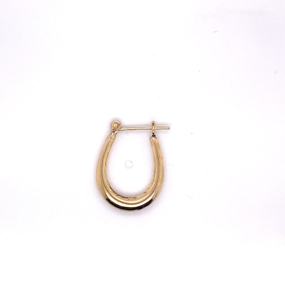 Ridged Gold Hoop Earrings - 14k Gold - Vintage – Vintage Paris Jewelry