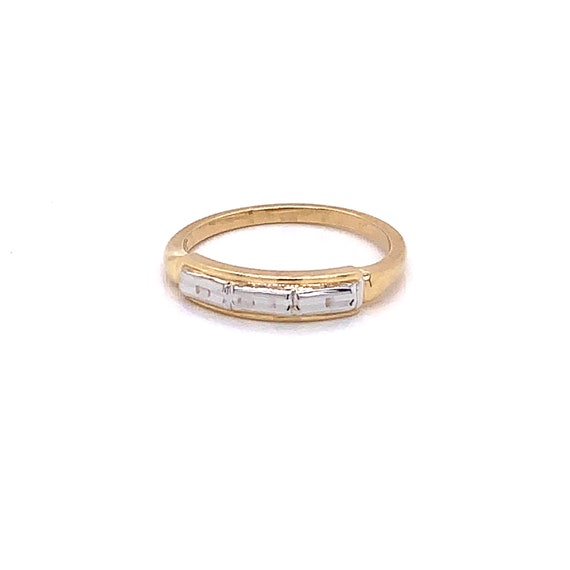 Vintage 1940's 14k 2-tone gold wedding band - image 5