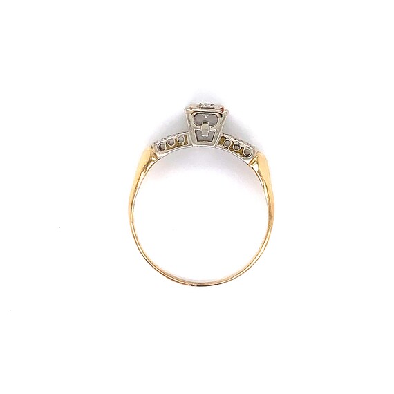 Vintage 1940s Transitional Cut Diamond Ring .15ct - image 9