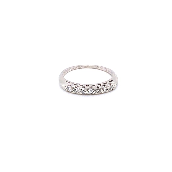 Vintage 1940's Platinum 7 single cut diamond wedding band .21ct