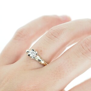 Solitaire With Ribbon Vintage 1950's 14k 2 Tone Ribbon Design Diamond Solitaire Engagement ...