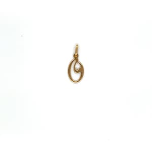 Vintage 14k Yellow Gold Script Initial &quot;O&quot; Charm