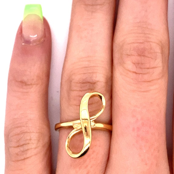 1990's Vintage 14k yellow gold freeform infinity … - image 2