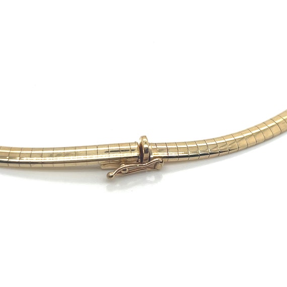 Vintage 14k Yellow Gold Diamond Omega Choker Neck… - image 6