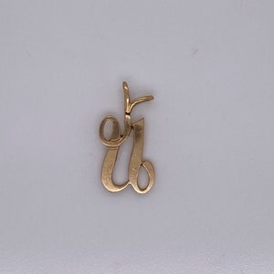 Vintage 14k yellow gold initial U pendant charm