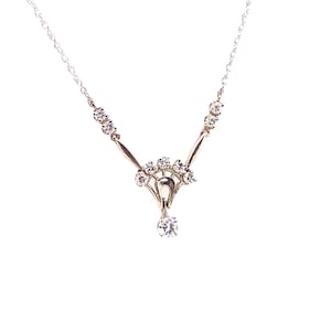 Vintage 14k white gold diamond necklace