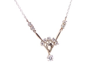 Vintage 14k witgouden diamanten ketting