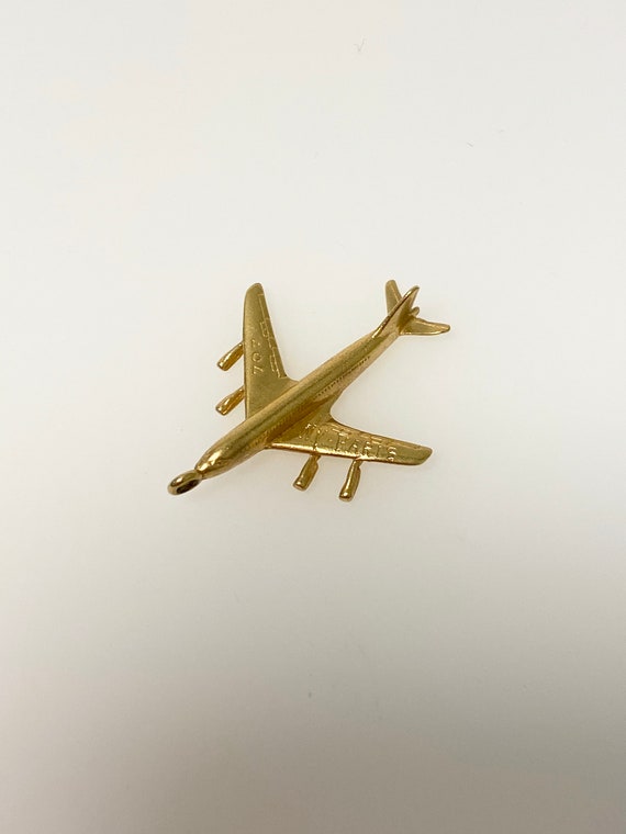 Vintage 14k yellow gold airplane charm