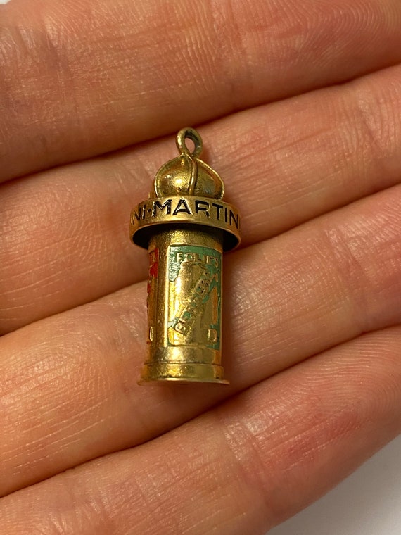 Vintage 14k yellow gold Martini logo billboard sign charm View 6