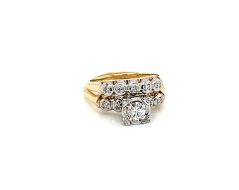 専用です！！ダイヤ　指輪 1940年代のヴィンテージダイヤモンドの婚約指輪と結婚指輪のセット