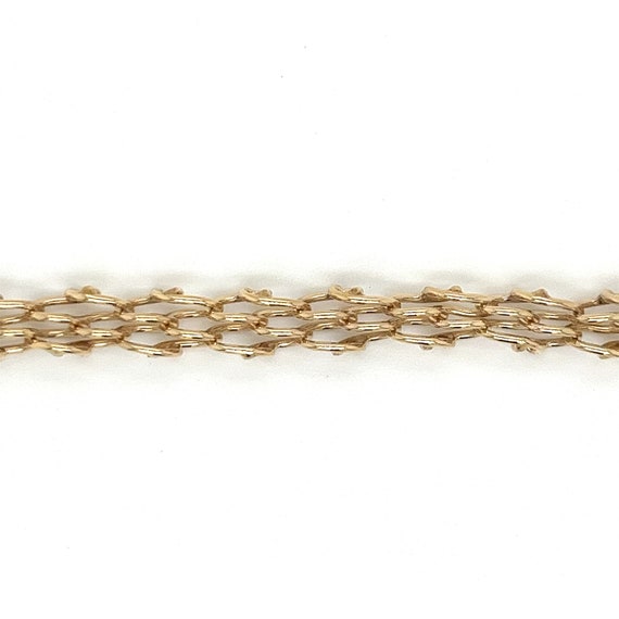 Vintage 14k Yellow Gold Twisted Box Stitch Link W… - image 4
