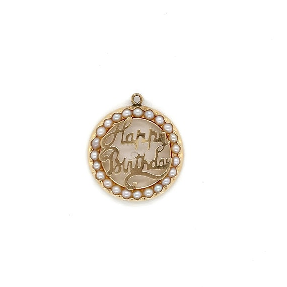 Vintage 14k Yellow Gold Happy Birthday Charm