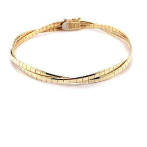 Vintage 14k yellow gold twist omega bracelet