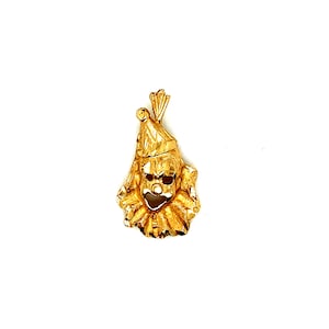 Vintage 14k yellow gold clown head charm pendant