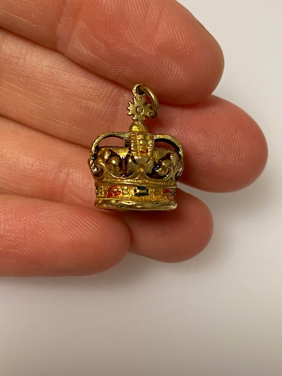 Vintage 14k yellow gold king crown, gold crown ch… - image 5