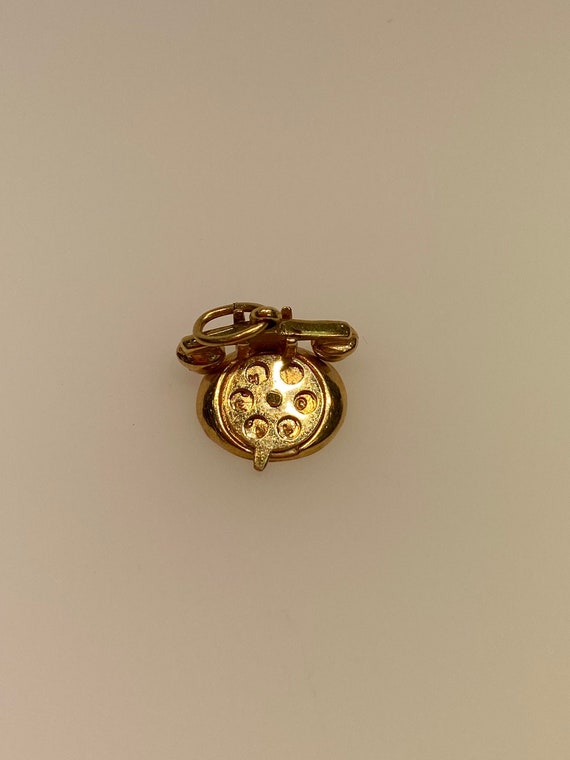 Vintage 14k yellow gold rotary telephone charm