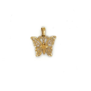 Vintage 14k Yellow Gold Butterfly Charm