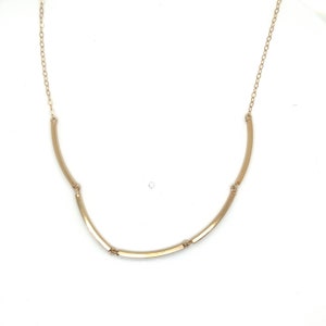 Vintage 14k Yellow Gold Bar Link Necklace