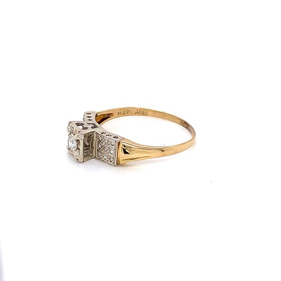 Vintage 1940s Transitional Cut Diamond Ring .15ct - image 5