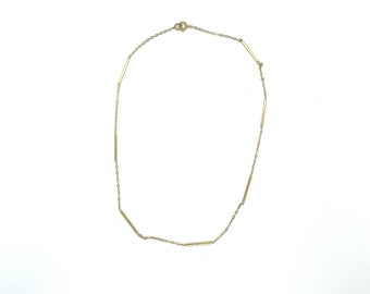 Vintage 14k yellow gold chain with gold bar links