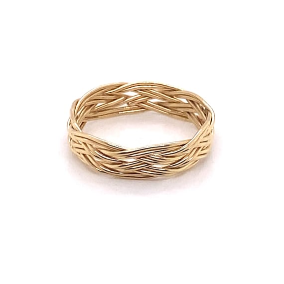 Vintage 1960's 18k yellow gold woven gold band