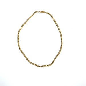 Vintage 14k yellow gold heavy &quot;S&quot; link choker necklace chain
