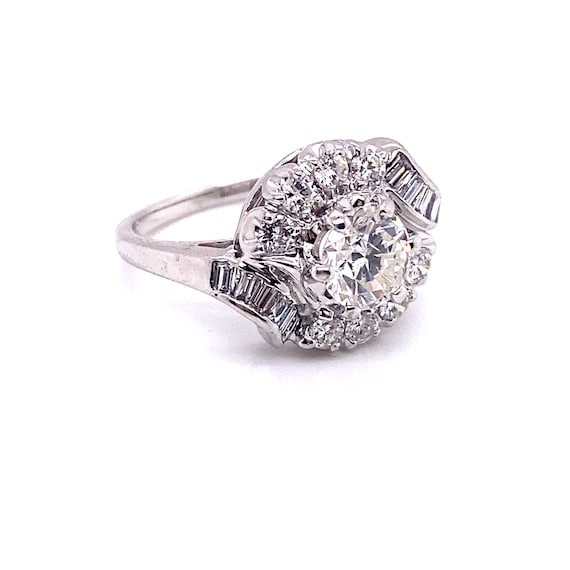 Vintage 1950’s 14k white gold diamond engagement … - image 2
