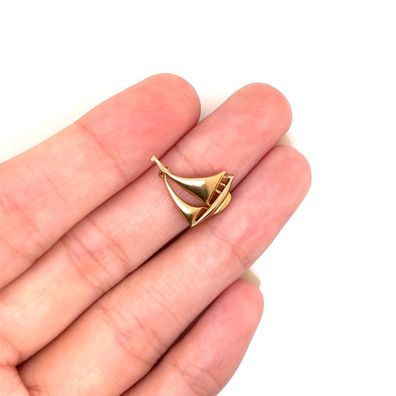 Vintage 14k yellow gold Boat Charm - image 3