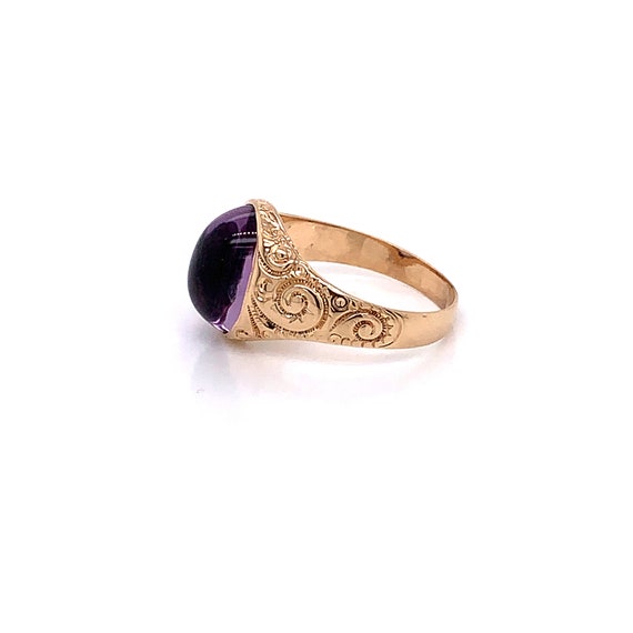 Vintage 1940's 10k yellow gold oval purple stone … - image 5