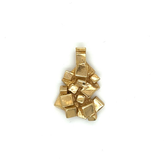 Vintage 14k yellow gold nugget pendant - image 2