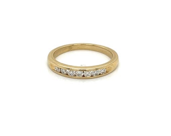 Vintage 14k yellow gold Channel Set Diamond Band
