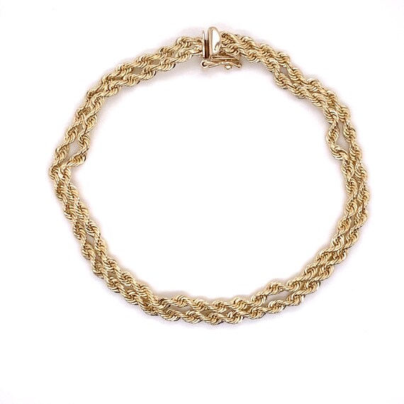 Vintage 14k yellow gold double rope bracelet