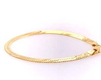 Bracciale vintage a spina di pesce in oro giallo 14k degli anni '90