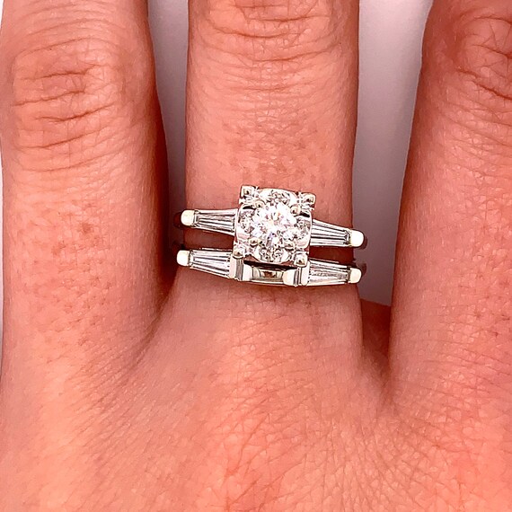 Vintage 1950s 14kw Diamond Engagement Ring .26ct … - image 9