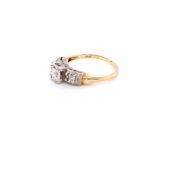 Vintage 1950's 3 stone diamond engagement ring .1… - image 8