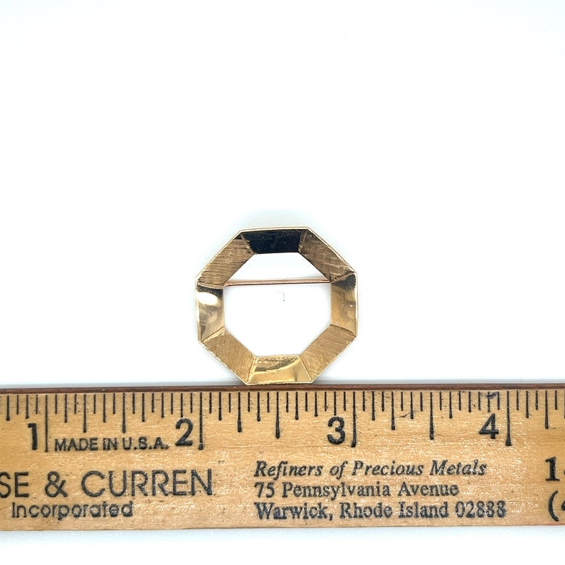Vintage 14k Yellow Gold Octagon Pin - Etsy