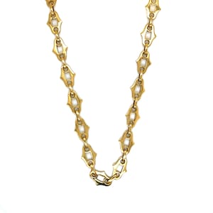 Vintage 14k Yellow Gold Fancy Unique Solid Gold Link Chain