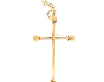 Vintage 14k yellow gold cross charm