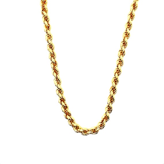 Vintage 18k Yellow Gold Solid Rope Chain - image 1