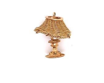 Vintage 14k yellow gold lamp charm